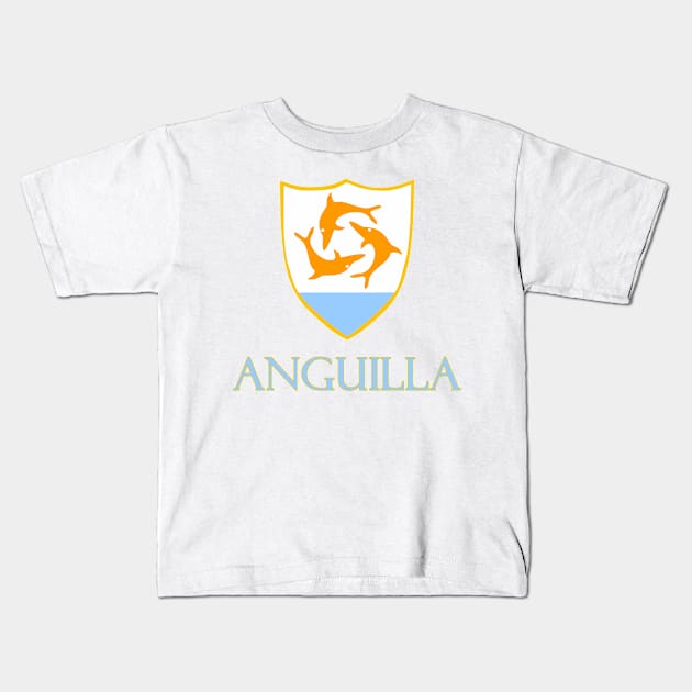 Anguilla - Coat of Arms Design Kids T-Shirt by Naves